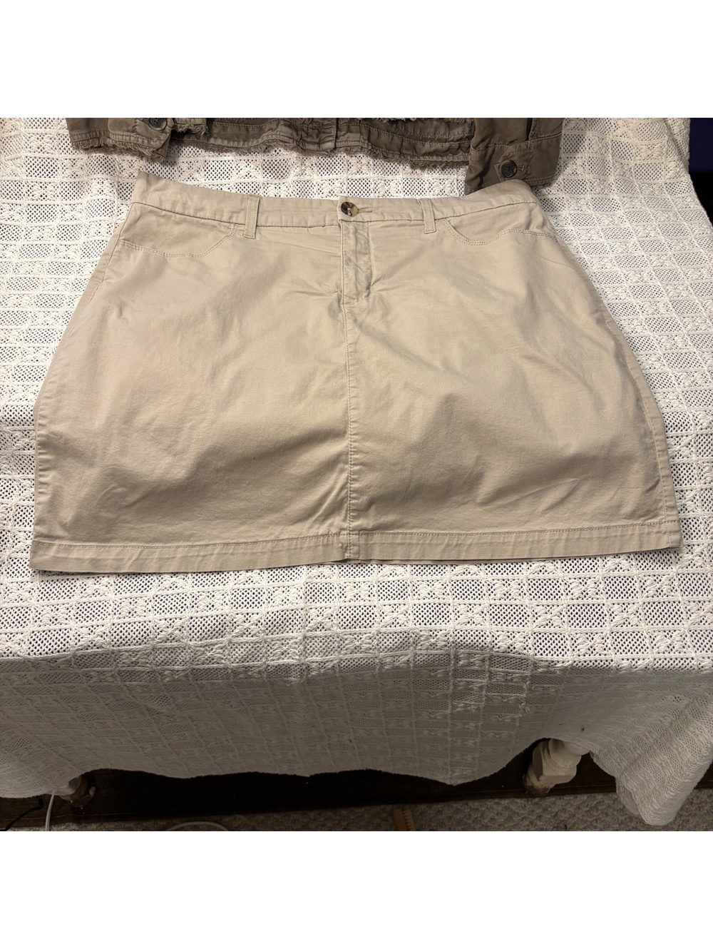 Croft & Barrow Women's Khaki Beige Cotton Blend Casual Skort Size 18